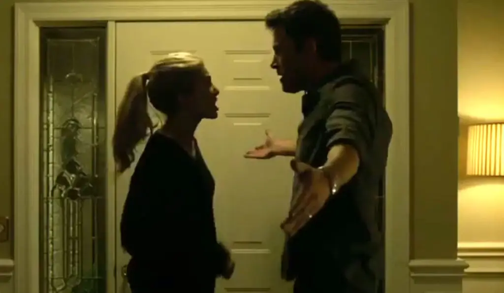 Nick and Amy in Gone Girl showcasing their strained relationship