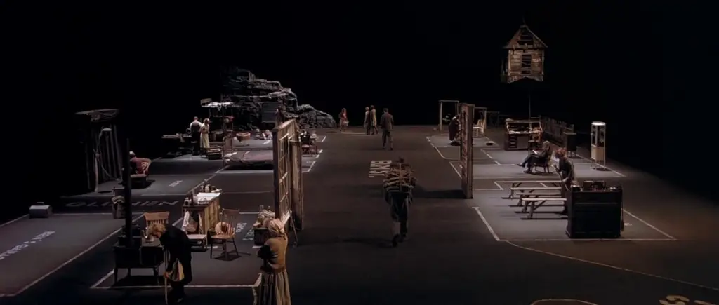 Minimalist set design of Dogville